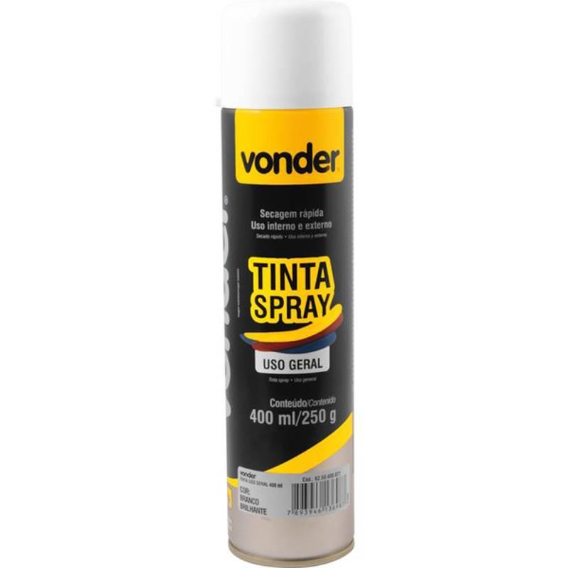 Tinta em Spray 400 ML 250 GR Branco Brilhante VONDER