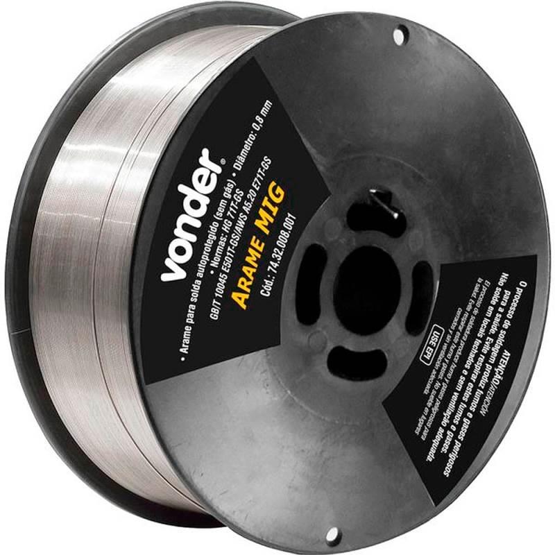 Arame Para Solda MIG 0.8MM Rolo 1KG Sem Gás 7432008001 VONDER