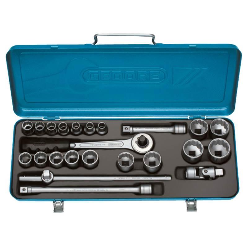 Jogo de Soquete Encaixe 1/2 de 3/8 a 1.1/4 POL Kit 23 Peças D 19 TPZ GEDORE