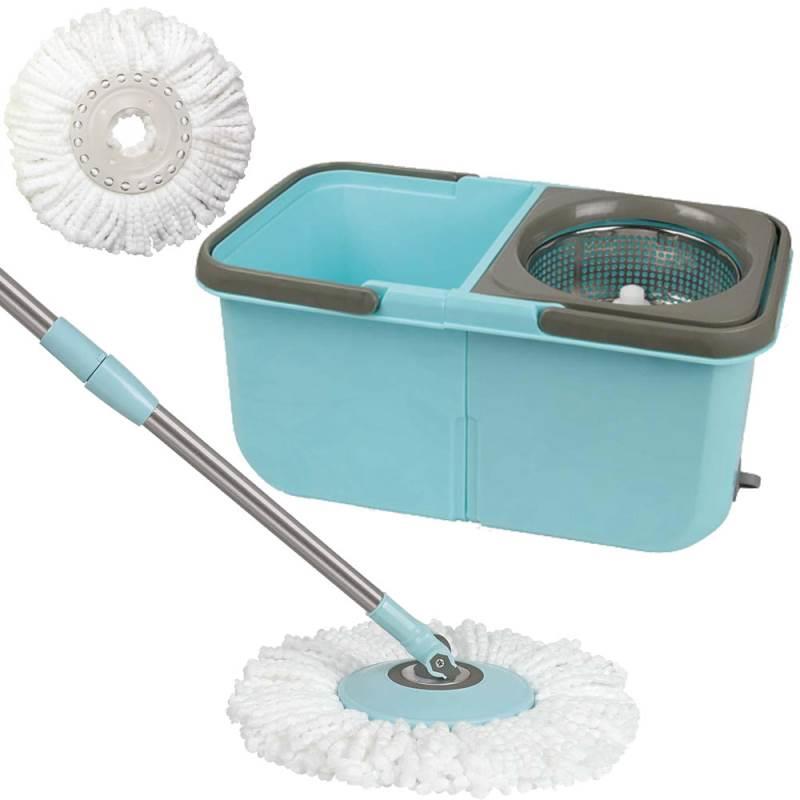Balde com Esfregão MOP 360 Premium com 2 Refis Limpeza Prática MOR