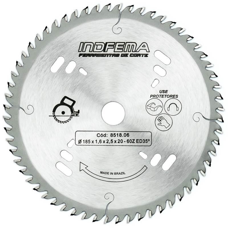 Disco de Serra Circular de Widea HW 7.1/4 POL 185 MM 60 Dentes 8518.06 INDFEMA