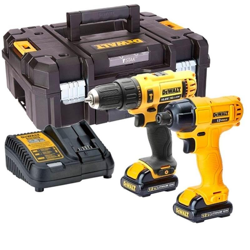 Kit Parafusadeira Furadeira 12V DCD716 + Parafusadeira Impacto DCF805 DCK202C2T DEWALT