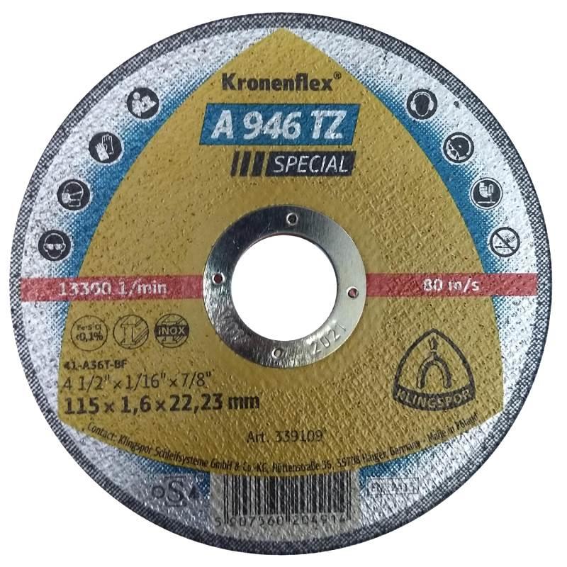 Disco de Corte Kronenflex® 4.1/2 POL x 1.6 MM para Aço Inoxidável A 946T Z Special KLINGSPOR
