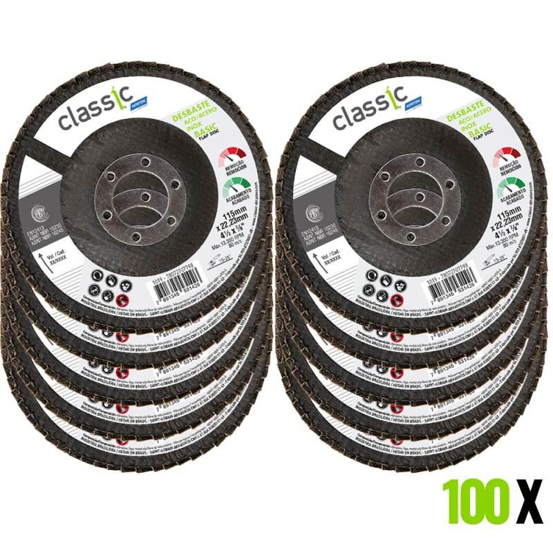 Disco de Lixa Flap 4.1/2 POL 100 Unidades GR 120 Classic Basic NORTON