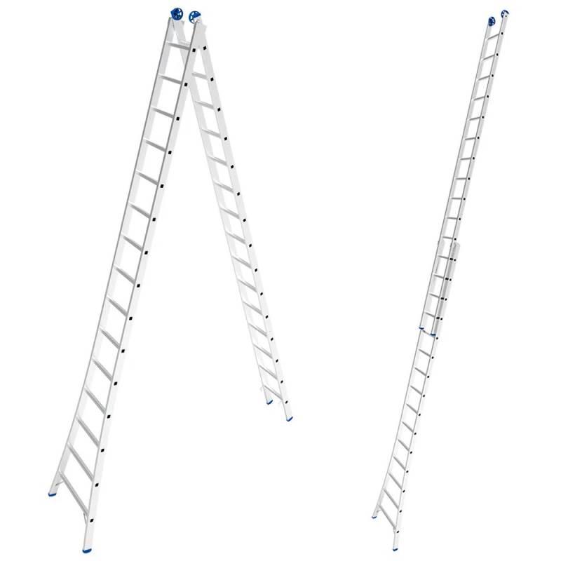 Escada de Alumínio Extensiva 2 x 15 Degraus 4.49 x 7.57 Metros MOR