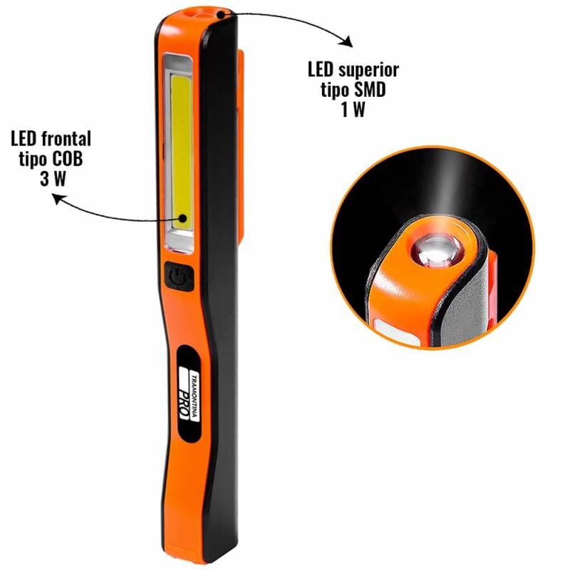 Lanterna Led Recarregável Tipo Caneta com Gancho Magnético 44550303 TRAMONTINA