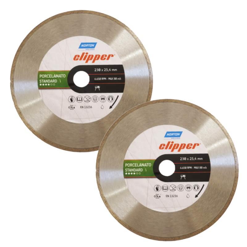 Disco Diamantado 9 POL x 25.4 MM p/ Porcelanato CLIPPER Standard 2 Peças NORTON