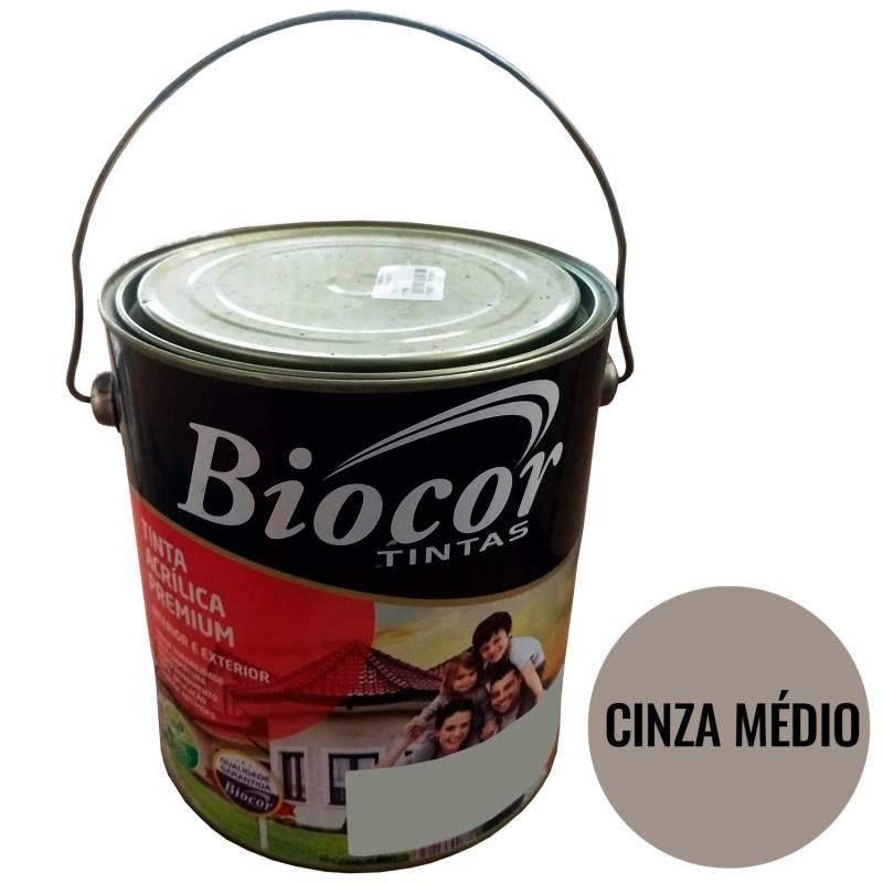 Tinta Acrílica Premium Parede e Piso Cinza Médio Lata 3.6L BIOCOR