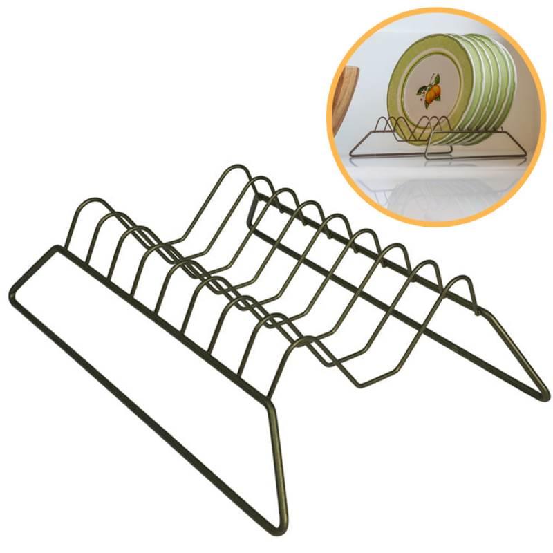 Organizador Porta Pratos Vertical Viena em Aço Verde Oliva 990644 BEL