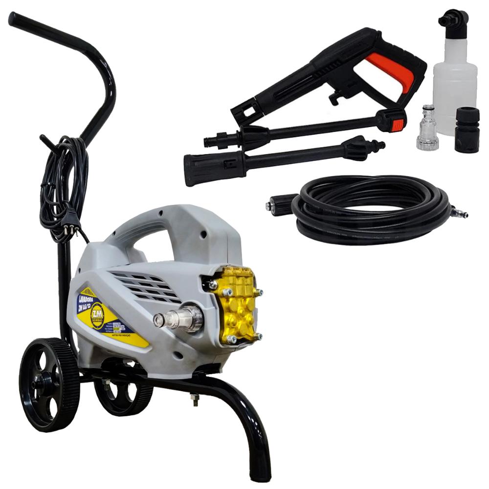 Lavadora Alta Pressão Portátil 2,0 CV ZM L6/12 1600W Semiprofissional c/ Carrinho ZM